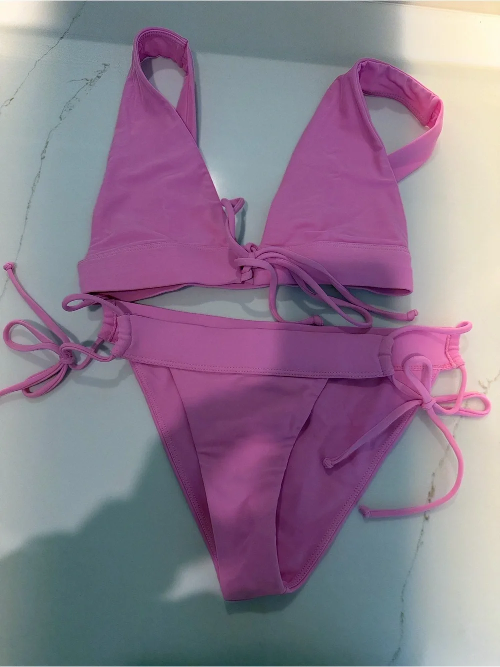 Lovers and friends ACE Pink Triangle Tie-Side Bikini Set - Picture 8 of 8